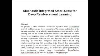 Stochastic Integrated Actor–Critic for Deep Reinforcement Learning [upl. by Air412]