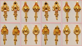 18ct gold jhali hallmark jewellery with price lightweight earrings designgold earring for women [upl. by Aicre373]