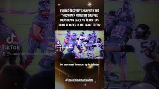 FUMBLE RECOVERY SHILO THROWBACK PRIMETIME SHUFFLE TD DANCE VS TT DEION TEACHES DANCE STEPS [upl. by Atteynek]