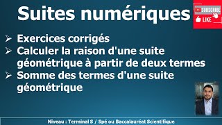 Suite numérique  suite géométrique  exercice corrigé 2 [upl. by Kaia]