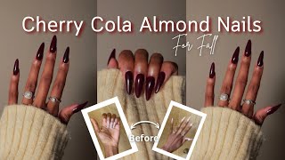 Wine Fall Nails  DIY AT HOME GEL X NAILS  beginner friendly [upl. by Nizam]