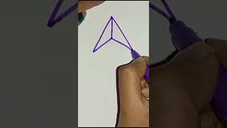 How to draw a 3D Triangle 💥 triangular pyramid 💥 Tretrahedra easy 💥 [upl. by Alyacim]