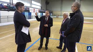 El alcalde de Vigo Abel Caballero visita el pabellón y el campo de fútbol de Bouzas [upl. by Sissie]