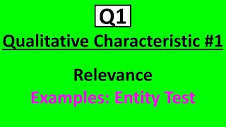 Q1 Qualitative Characteristic 1 Relevance Examples  Entity Test [upl. by Lias457]