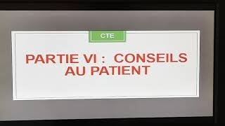 Conseils aux patients partie VI BP préparateur en pharmacie CTE [upl. by Anaujahs721]