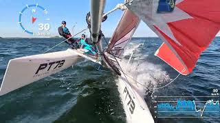 Nacra 20  N 1315 knots  Upwind Half Wind and Downwind Spinnaker  352 kmh [upl. by Ebony520]