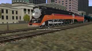 Southern Pacific 4449 and ATSF 2925 doubleheader in Trainz0001wmv [upl. by Sanjiv709]