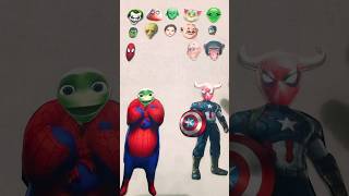 fat SpiderMan Vs Captain America dame tu cosita song hulk motu 🤣 guess right head matching viral [upl. by Eytak157]