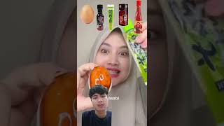 gimana rasanya wasabi🤔🤔 mukbang eatsambel challenge foodie sorts [upl. by Enieledam181]