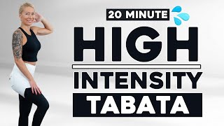 20 MIN TABATA HIIT  CALORIE BURNER  SUPER SWEATY High Intense Full Body No Equipment [upl. by Aihcrop]