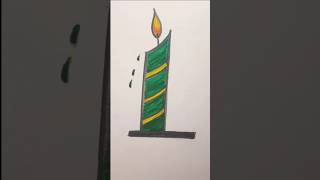 Candle 🕯 Drawing With Colour shortvideo drawing youtube [upl. by Notna]