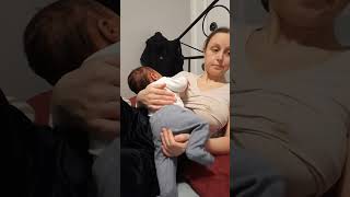 Breastfeeding mom how beautiful  nightly feeding session with a colicky baby [upl. by Eilliw]