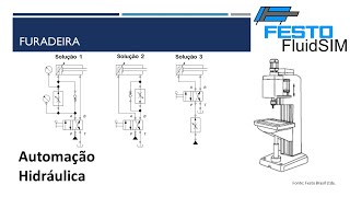 Automação Hidráulica  Furadeira  FluidSim [upl. by Odracer537]