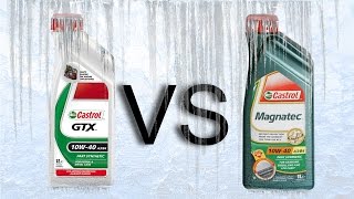 Castrol GTX 10W40 vs Castrol Magnatec 10W40 Cold oils test 30°C [upl. by Yeltnarb]