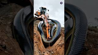 Excavator Strikes Giant Python wildlife snakepython PythonEncounter UnexpectedDiscovery [upl. by Lurette]