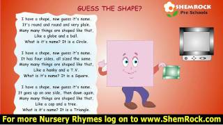 Nursery Rhymes Guess the Shape Songs with lyrics [upl. by Neelhtakyram587]