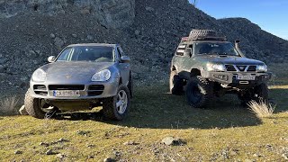 Nissan Patrol vs Porsche Cayenne in Offroad Test Drive [upl. by Einahpehs]