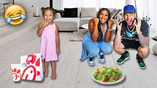 BABY KIRAH CHOOSES WHAT WE EAT FOR 24 HOURS [upl. by Nahamas]