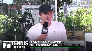 Iga Swiatek Admires Rafael Nadal  2024 Rome Third Round [upl. by Ynettirb]