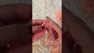 Knitting  Slip Stitch sl st On Purl Row slipstitch howtoknit learnknitting ‎TheKnitBoss diy [upl. by Rehptsirhc]