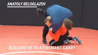 Russian Tie to a Firemans Carry Wrestling Moves with Anatoly Beloglazov  RUDIS [upl. by Oirasor]