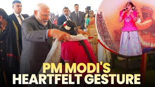 PM Modi gifts his shawl to a Girl during Pongal celebrations [upl. by Ahsad]