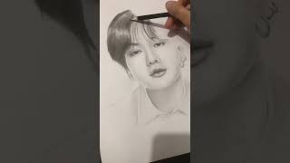 Drawing jungkook art shorts [upl. by Ahsiyk976]