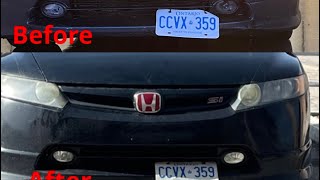 Honda Civic fog light install 0608 [upl. by Anyl159]