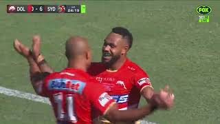 The Hammer Scores Redcliffe Dolphins First Try Ever  Dolphins vs Roosters  NRL 2023 [upl. by Lindon]