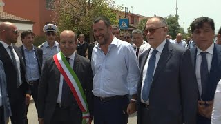 Italy Salvini closes Europes onetime largest migrant centre  AFP [upl. by Ardnuhs]