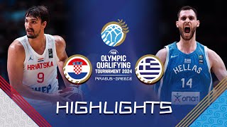 Final Croatia 🇭🇷 vs Greece 🇬🇷  Highlights  FIBA OQT 2024 Greece [upl. by Dyann992]