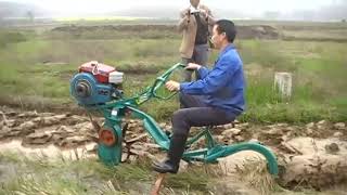 MIni Paddy Field Rice Weederfarm cultivatorrotary power tiller agricul tural [upl. by Nivanod]