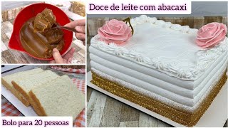 BOLO DE DOCE DE LEITE COM ABACAXI CREMOSO E FIRME  DOCE DE LEITE VAZANDO NUNCA MAIS  PASSO A PASSO [upl. by Aicnelav]