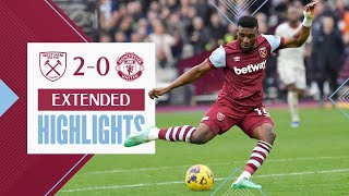 Extended Highlights  Big Christmas Win At Home  West Ham 20 Manchester United  Premier League [upl. by Beaner]