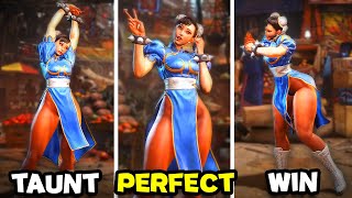 Street Fighter 6  All ChunLi Animations Perfect Taunts Special Moves [upl. by Bondy72]