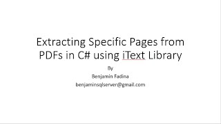 Extracting Specific Pages from PDFs in C using iText Library [upl. by Edylc]