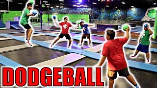 EPIC DODGEBALL GAME IN WORLDS LARGEST TRAMPOLINE PARK [upl. by Breen]