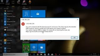 Fix Your system requires SMB2 or higher error on Windows 10 [upl. by Nnairet]