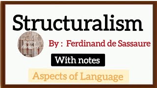 Structuralism by Ferdinand de Saussure englishliterature Literary Criticism and Theory [upl. by Ayomat]