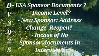 DV Sponsor Document for interview  Sponsor Minimum Income Level  New Sponsor or Address Change [upl. by Victoria]