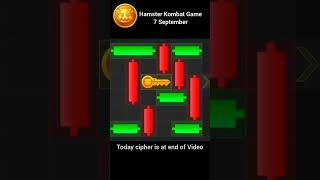 Hamster Kombat 7 september Key video and cipher hamstergame hamsterkombatdailycipher [upl. by Aihsemat]