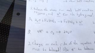 Balancing Redox Reaction in Basic solution IronIIHydroxide 1030 [upl. by Cad]