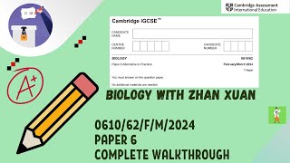 IGCSE Biology 0610  061062FM24  FebMarch 2024 Paper 62 Extended [upl. by Hightower]