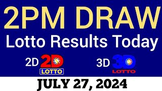 Lotto Result Today 2pm Draw July 27 2024 Swertres Ez2 PCSO Live Result [upl. by Eihs]