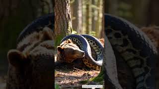 Grizzly bear exhausted with giant python [upl. by Gasser]