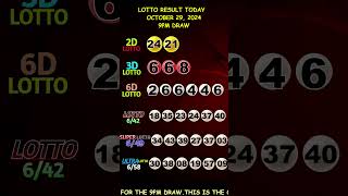 Lotto Result Today 900 pm draw October 29 2024 shorts [upl. by Raamal]