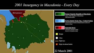 Insurgencies in North Macedonia 20012015  Every Day [upl. by Ledairam]