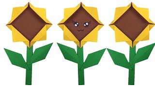 Zonnebloem vouwen makkelijk vouwwerkje  origami voor kinderen [upl. by Ilhsa]