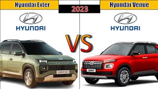 2023 Hyundai Exter vs Hyundai Venue Engine Specification amp Futures Comparison [upl. by Schwejda185]