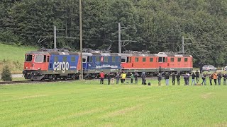 SBB Re44 vierertraktion Einfahrt Balsthal train sbb trainspotting sbahn zug re420 [upl. by Jonas894]